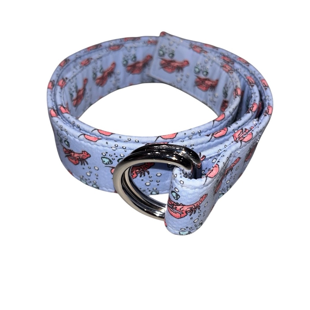 Vineyard Vines Light Blue Lobster Clambake D Ring Belt size Medium